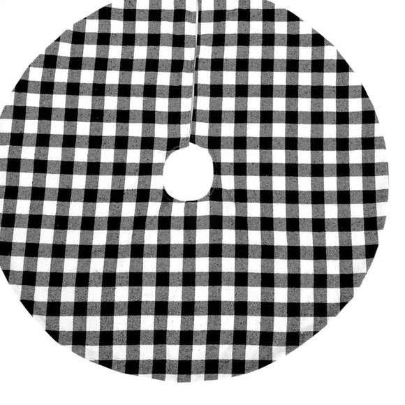 Flannel Holiday Tree Skirt with Felt Back, Velcro Fasteners NEW - Picture 9 of 9